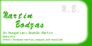 martin bodzas business card
