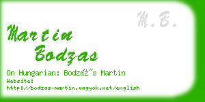 martin bodzas business card